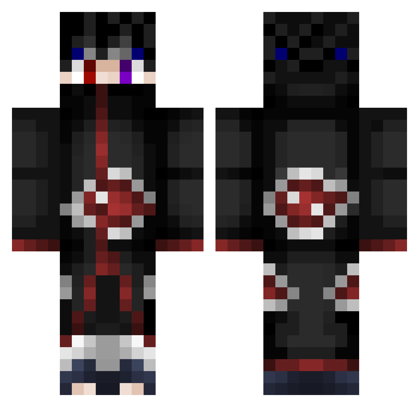 MeatLoverUwU Minecraft skin, front and back view
