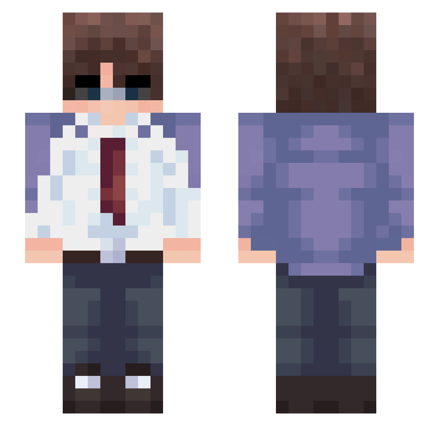 SamsulCH Minecraft skin, front and back view
