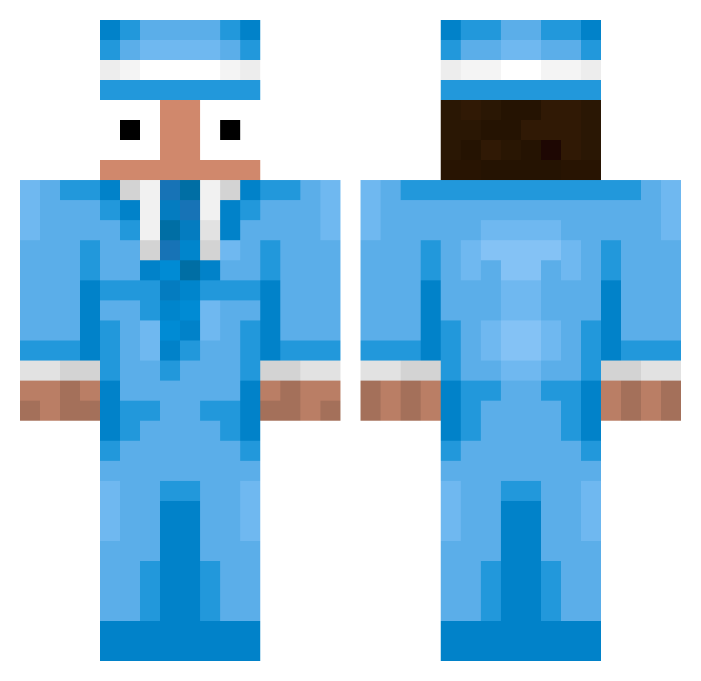 Torten123 Minecraft skin, front and back view