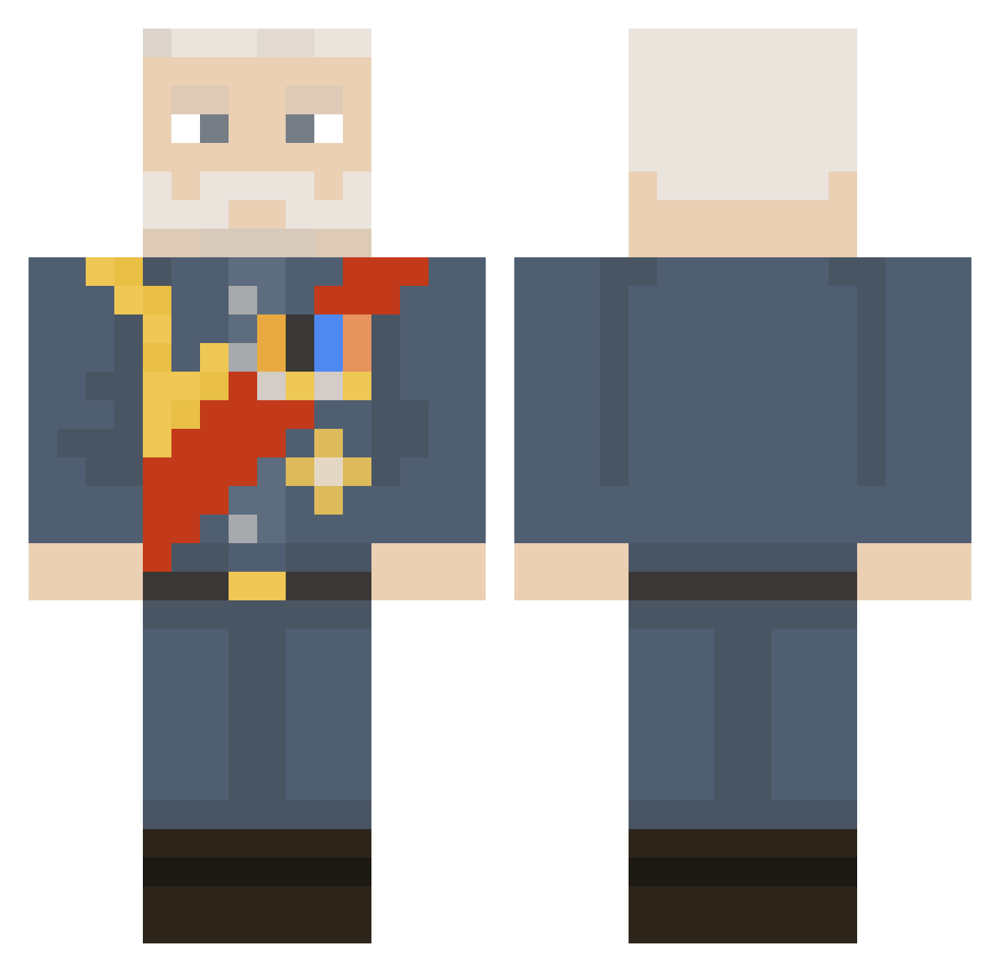 Novexxfoxx Minecraft skin, front and back view