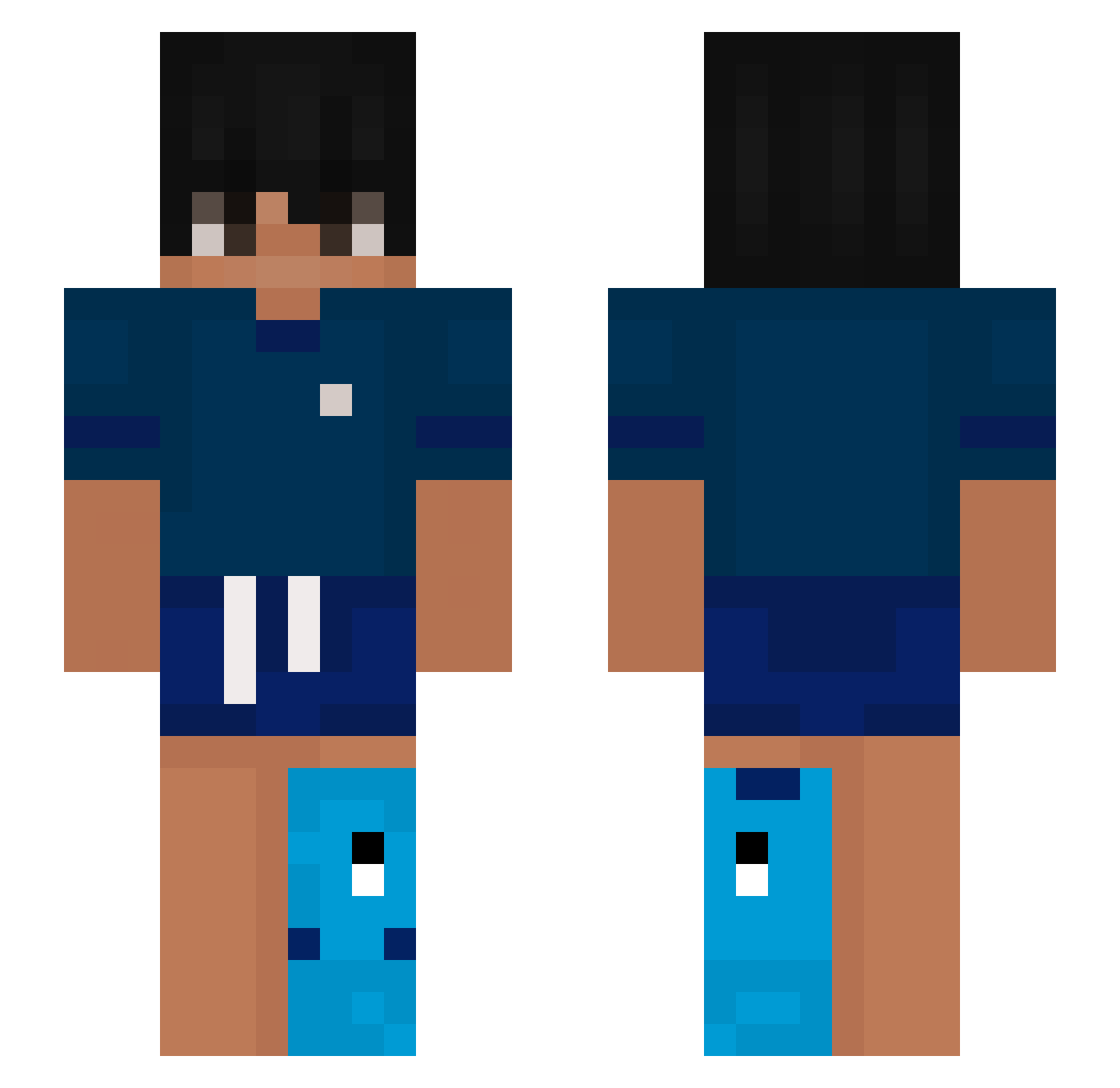 razxrr Minecraft skin, front and back view