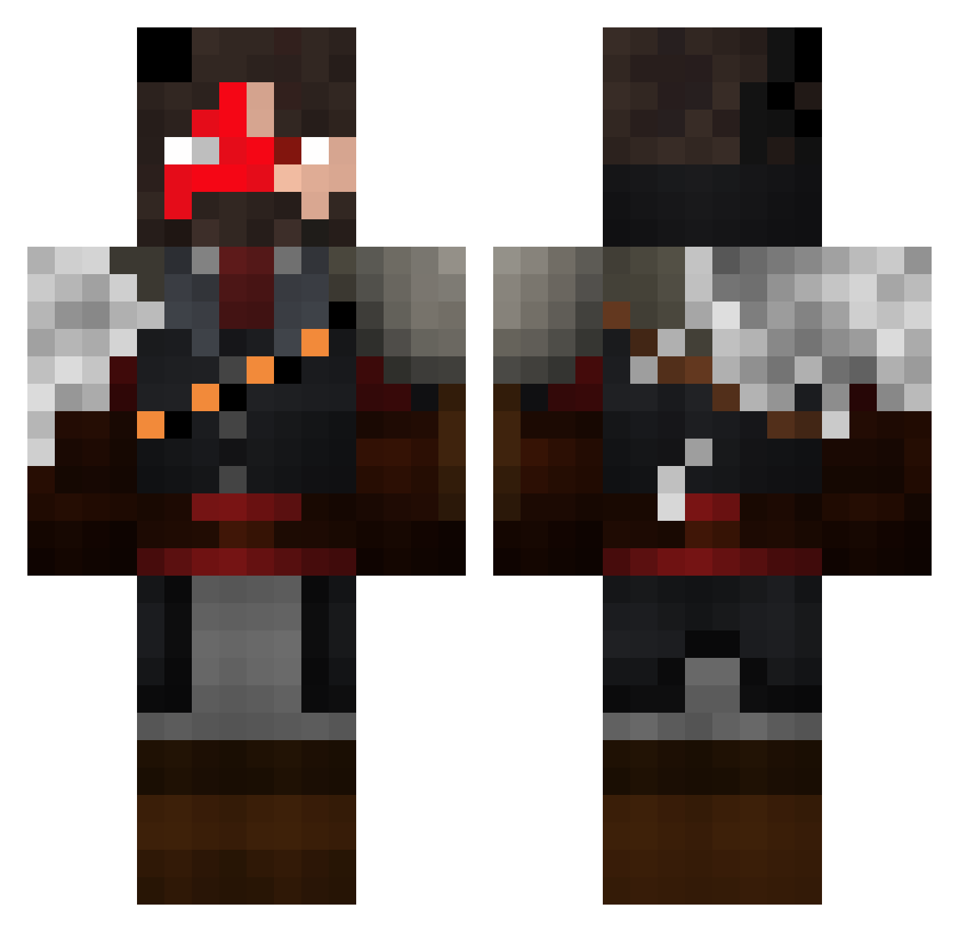 Vaderzoeker Minecraft skin, front and back view