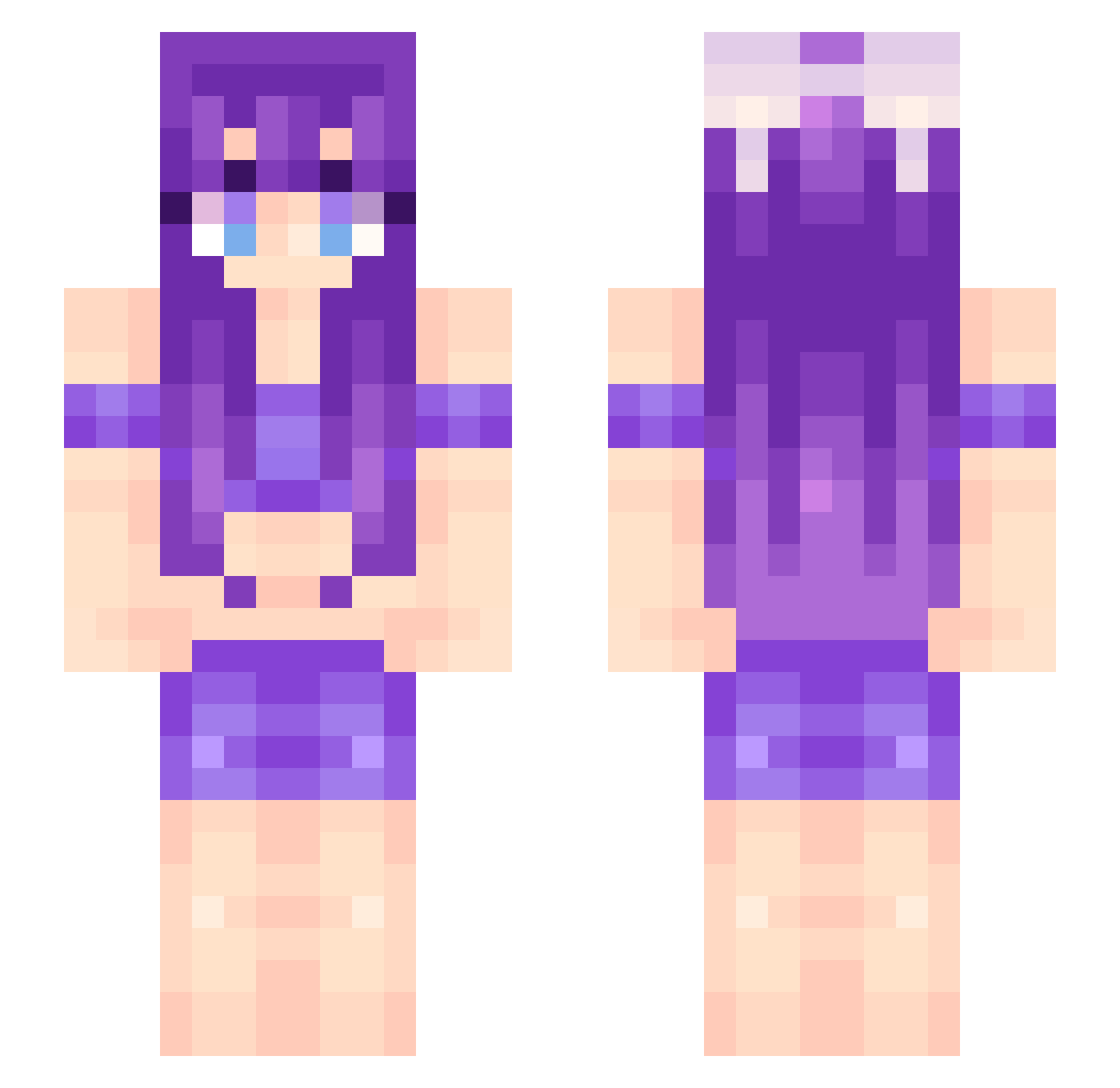 Adicitaa Minecraft skin, front and back view