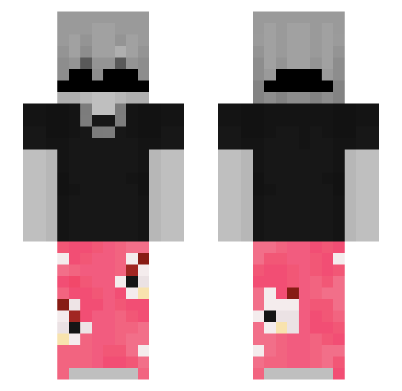 xgmt Minecraft skin, front and back view