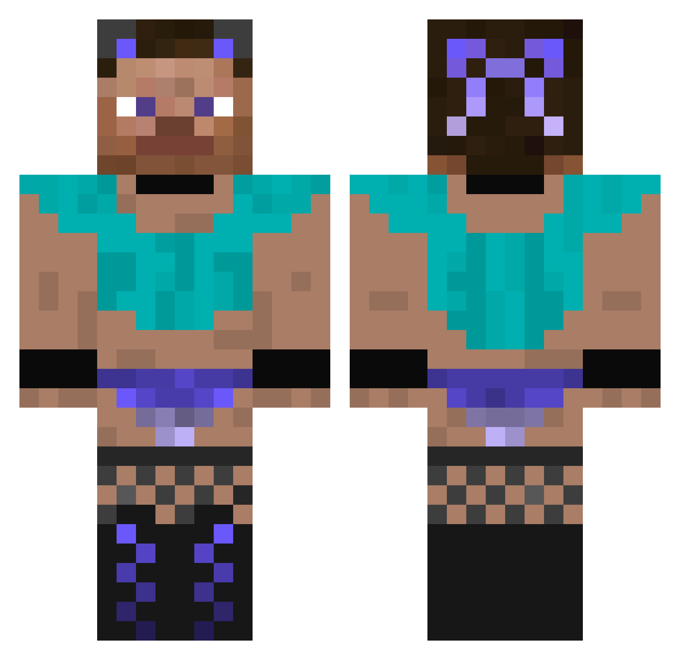 PedaxCZ Minecraft skin, front and back view