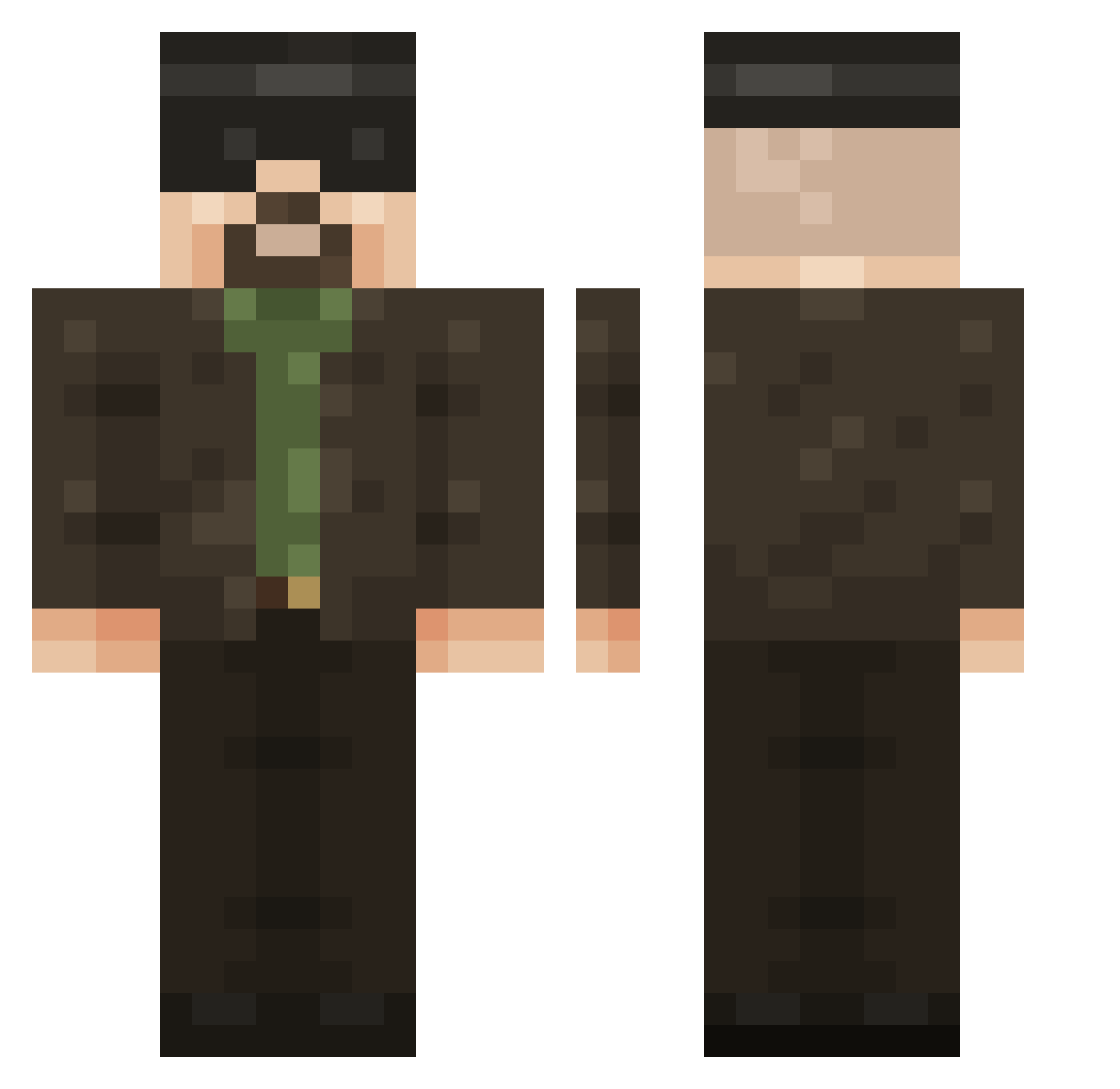 Stromcio Minecraft skin, front and back view