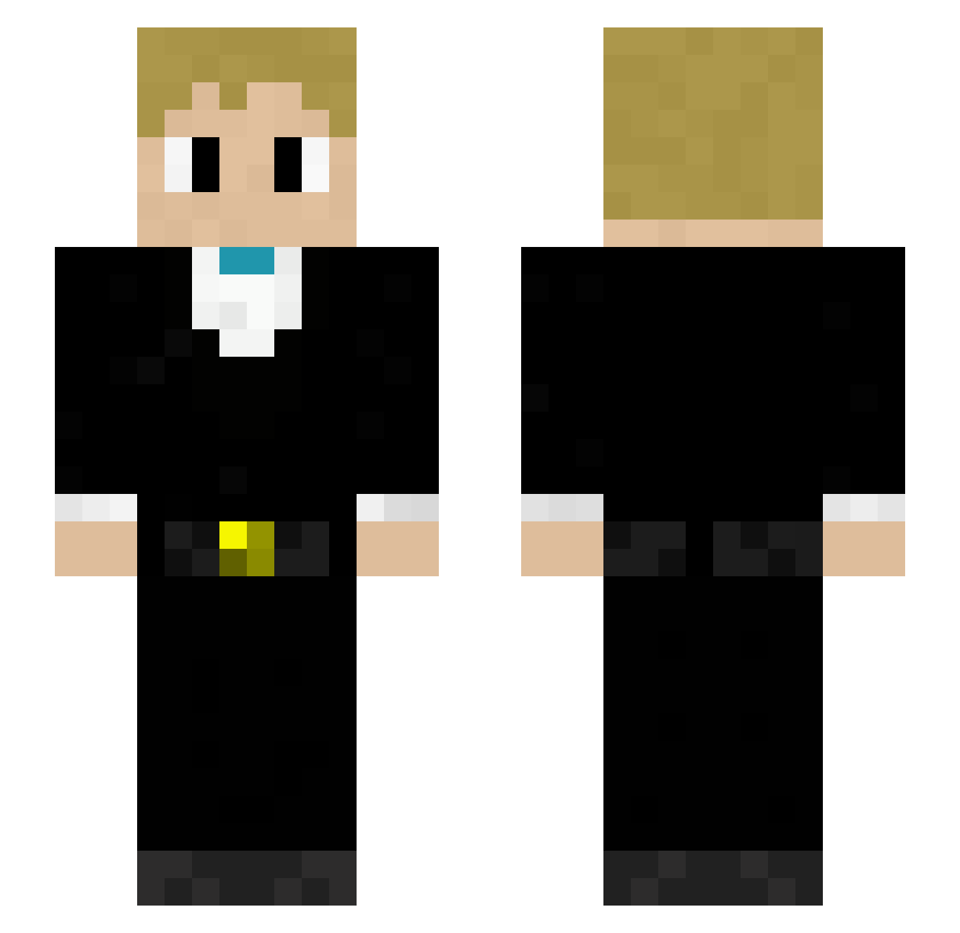 Theggles Minecraft skin, front and back view