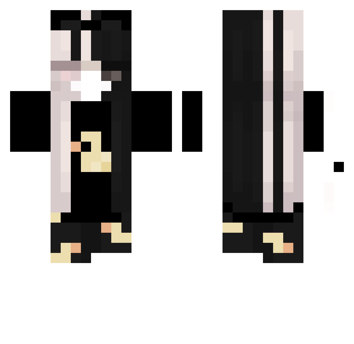 SAD_COFFEE_CAT Minecraft skin, front and back view