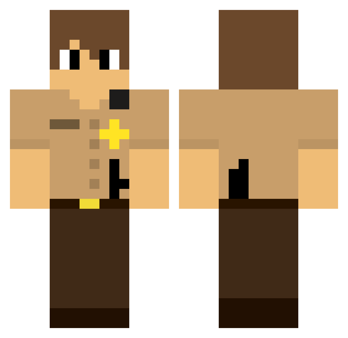 Bandhu Minecraft skin, front and back view