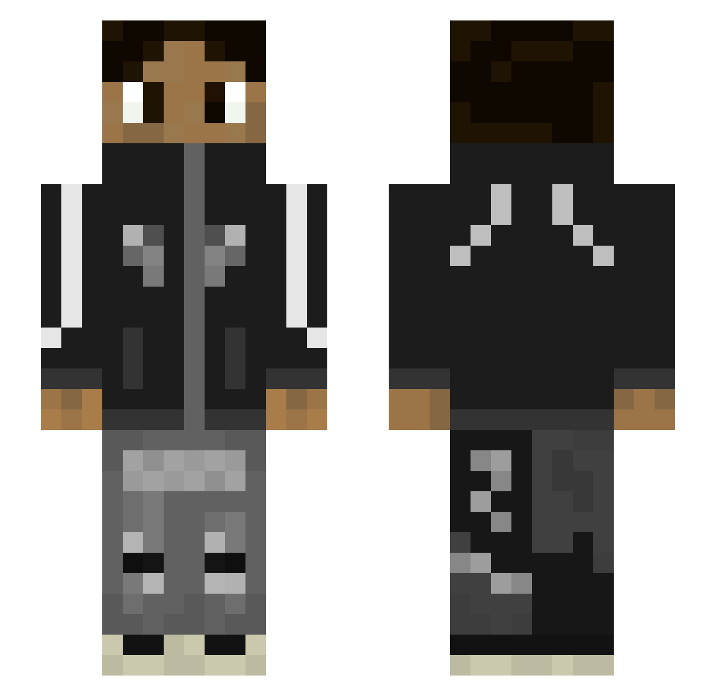 Rick0wen Minecraft skin, front and back view