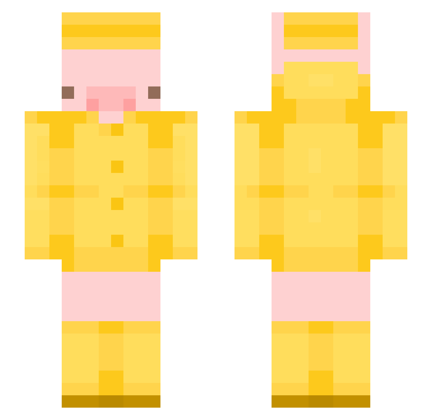 CloudPiixie Minecraft skin, front and back view