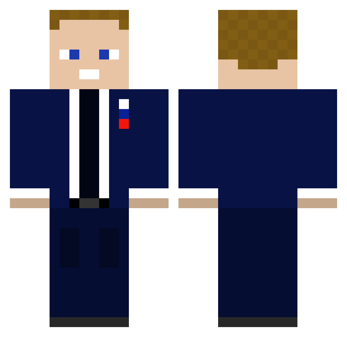 PrinzDomDomIV Minecraft skin, front and back view