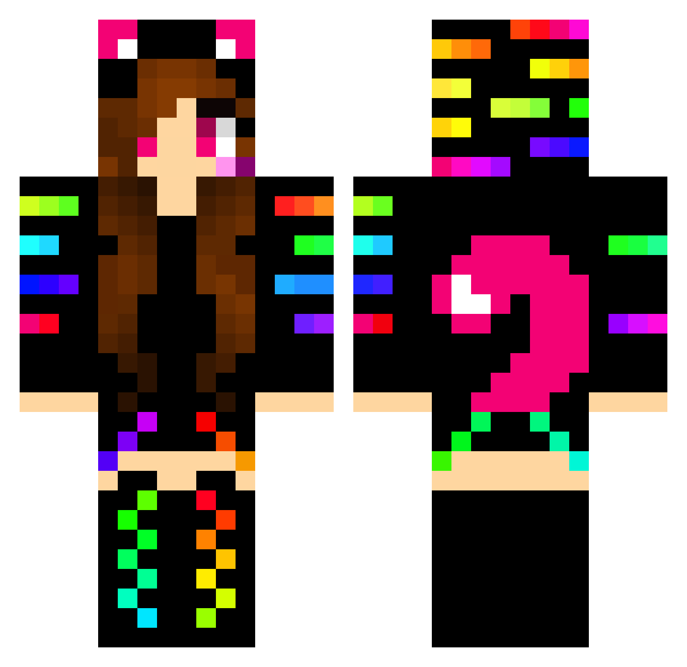 G3ekyGam3rGirl Minecraft skin, front and back view