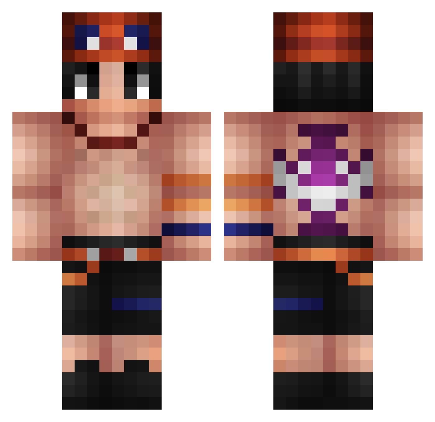 Yeqq Minecraft skin, front and back view