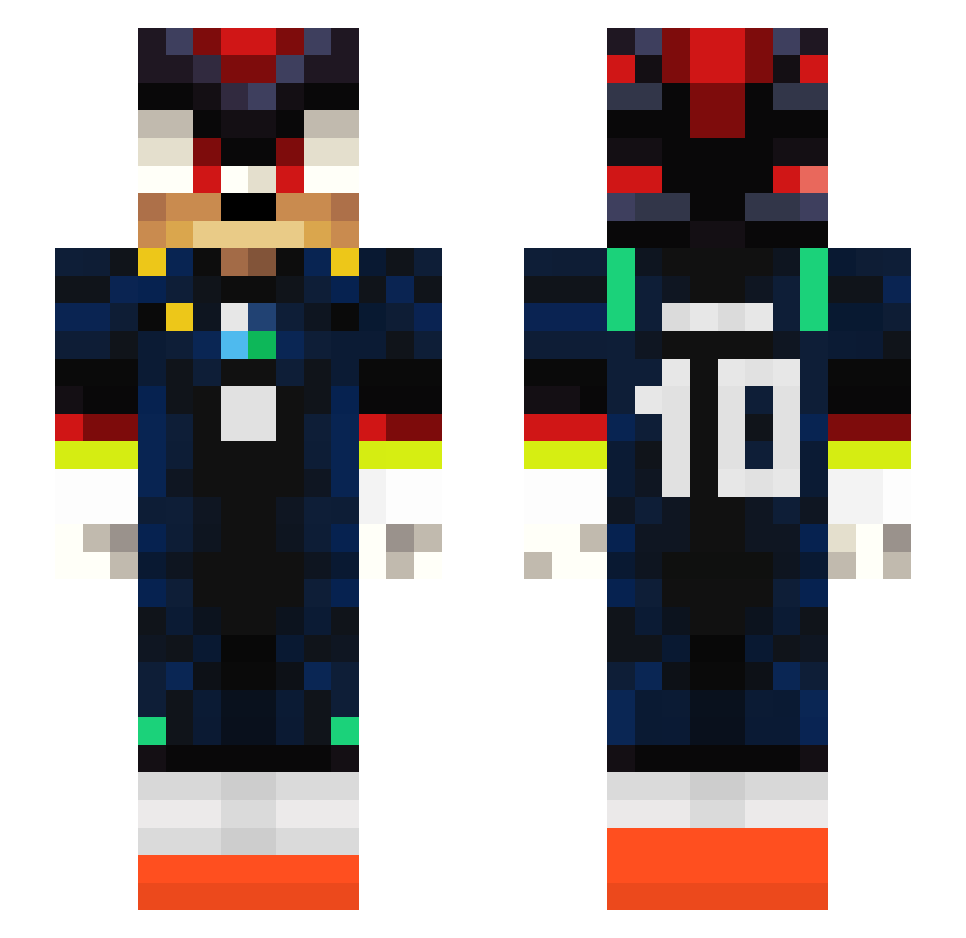 Dark5amurai Minecraft skin, front and back view