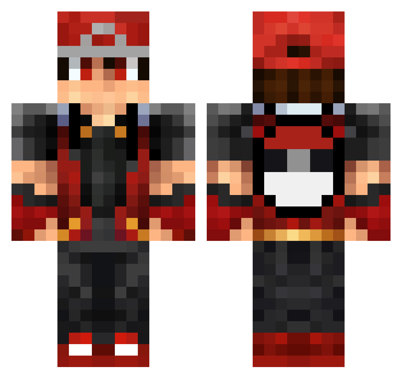 _Xibition_ Minecraft skin, front and back view