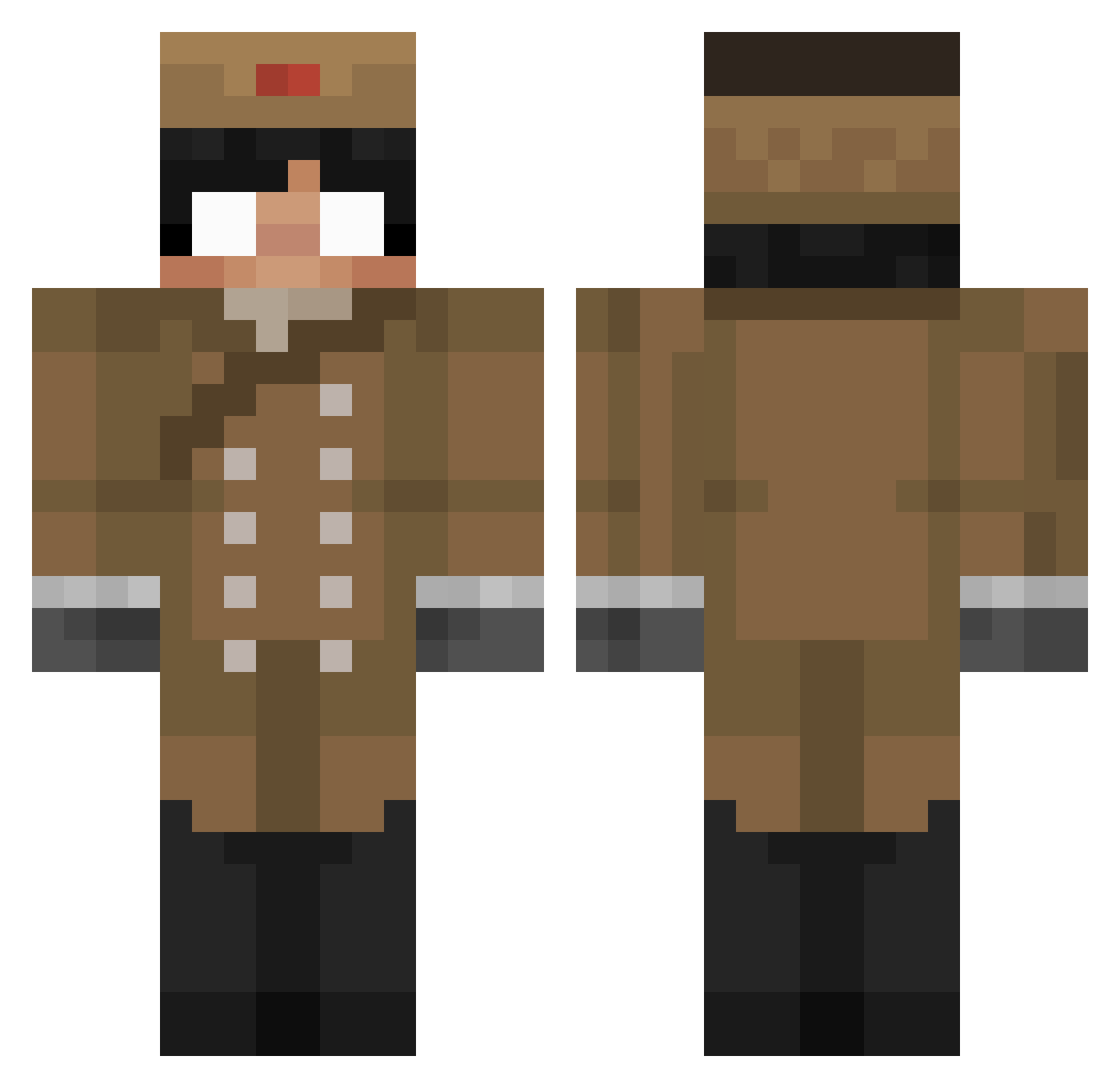 Uhhfy Minecraft skin, front and back view