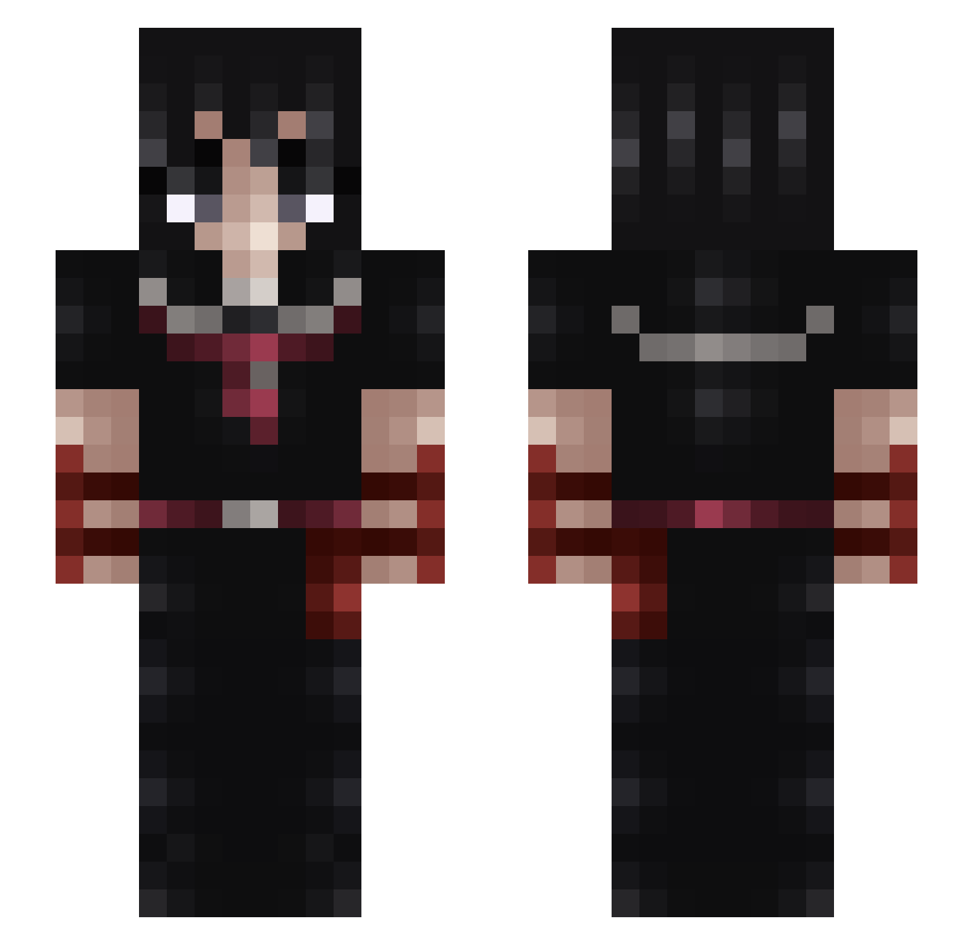 Saelith Minecraft skin, front and back view