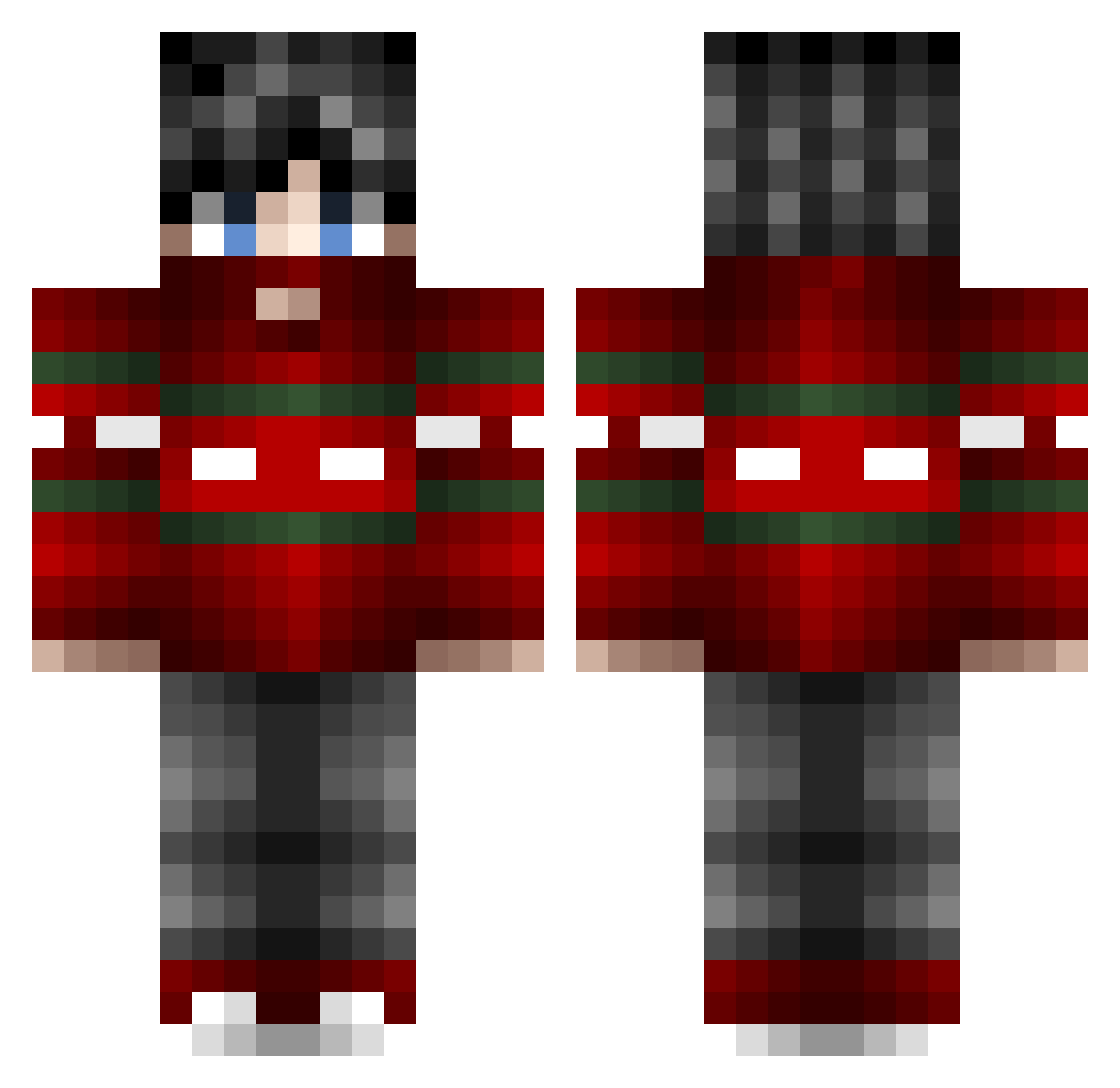 zDxmpsYT Minecraft skin, front and back view
