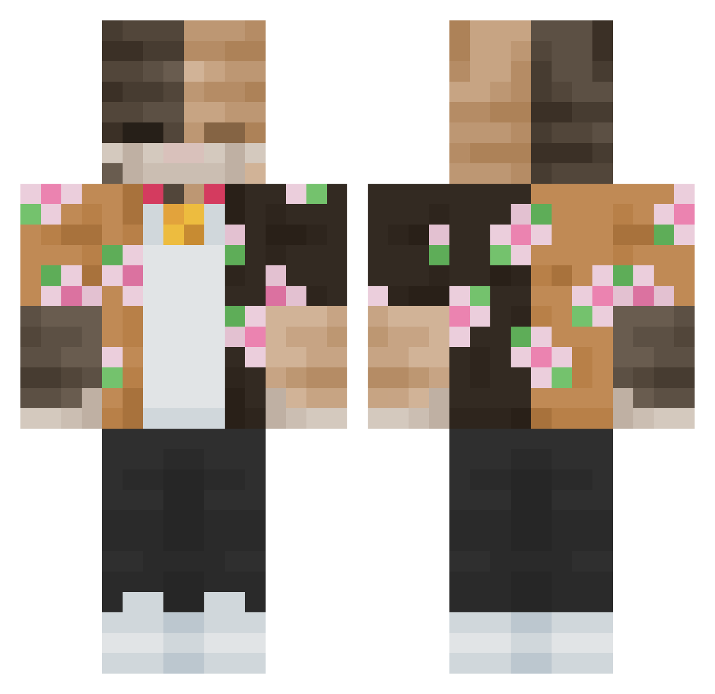 Ellee09 Minecraft skin, front and back view
