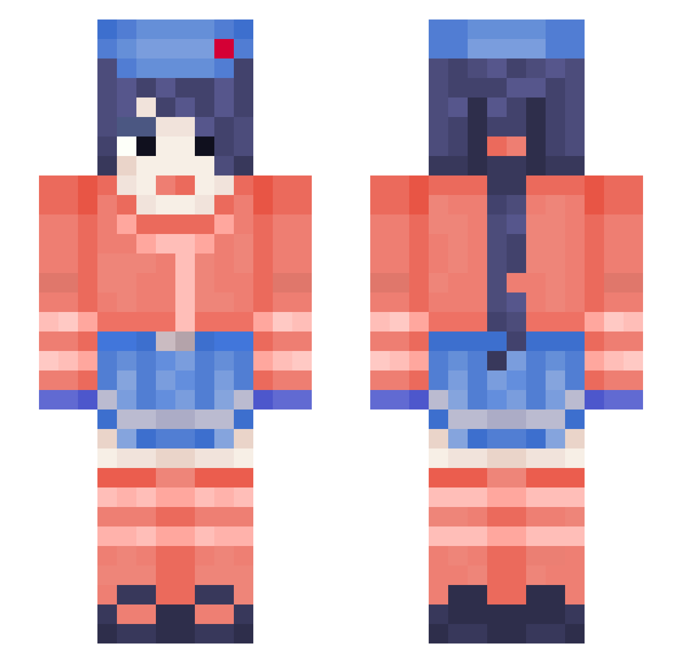LEGOREAL Minecraft skin, front and back view