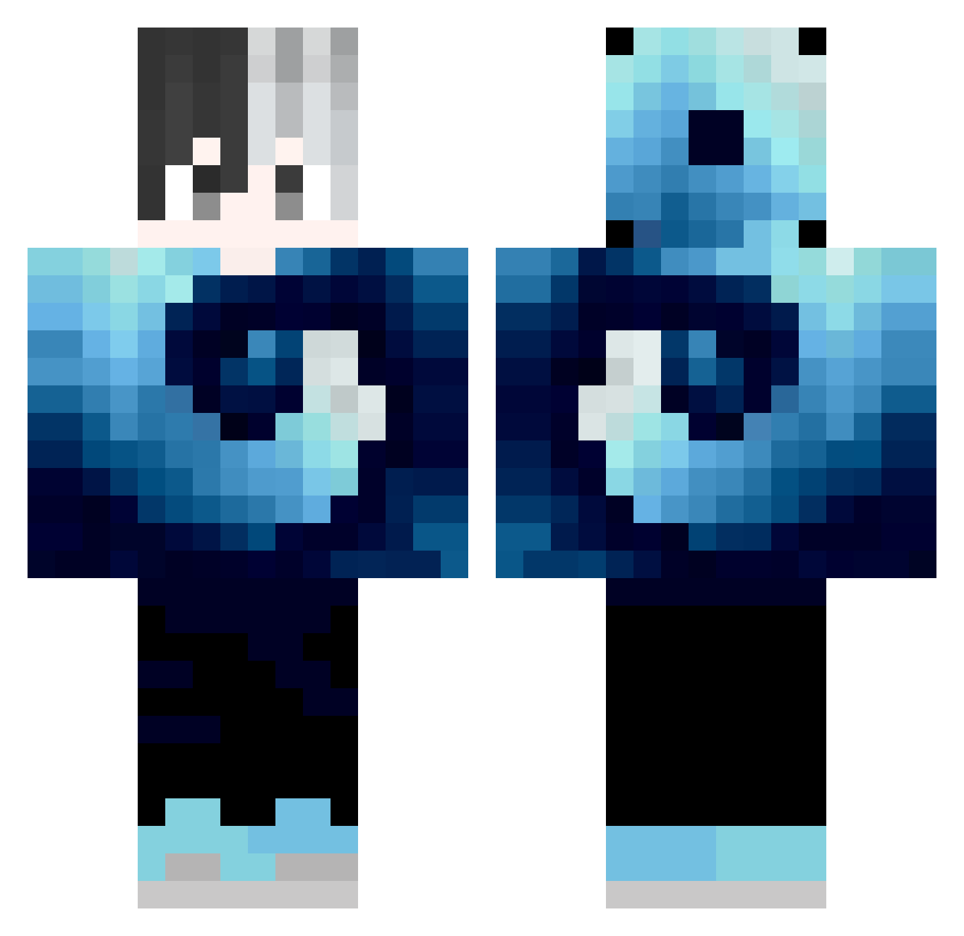 twoholeplanes Minecraft skin, front and back view