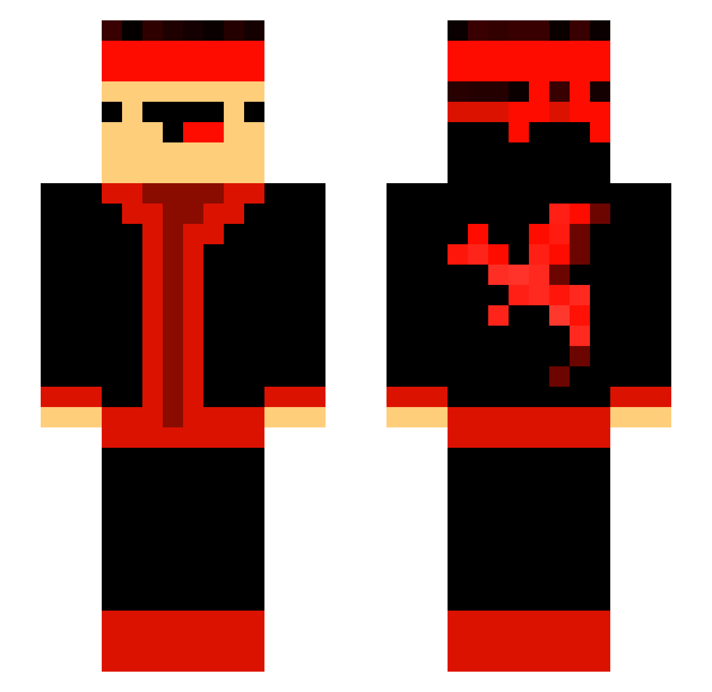 Devilsb Minecraft skin, front and back view