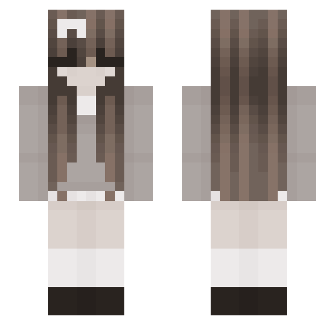 Squishy113 Minecraft skin, front and back view