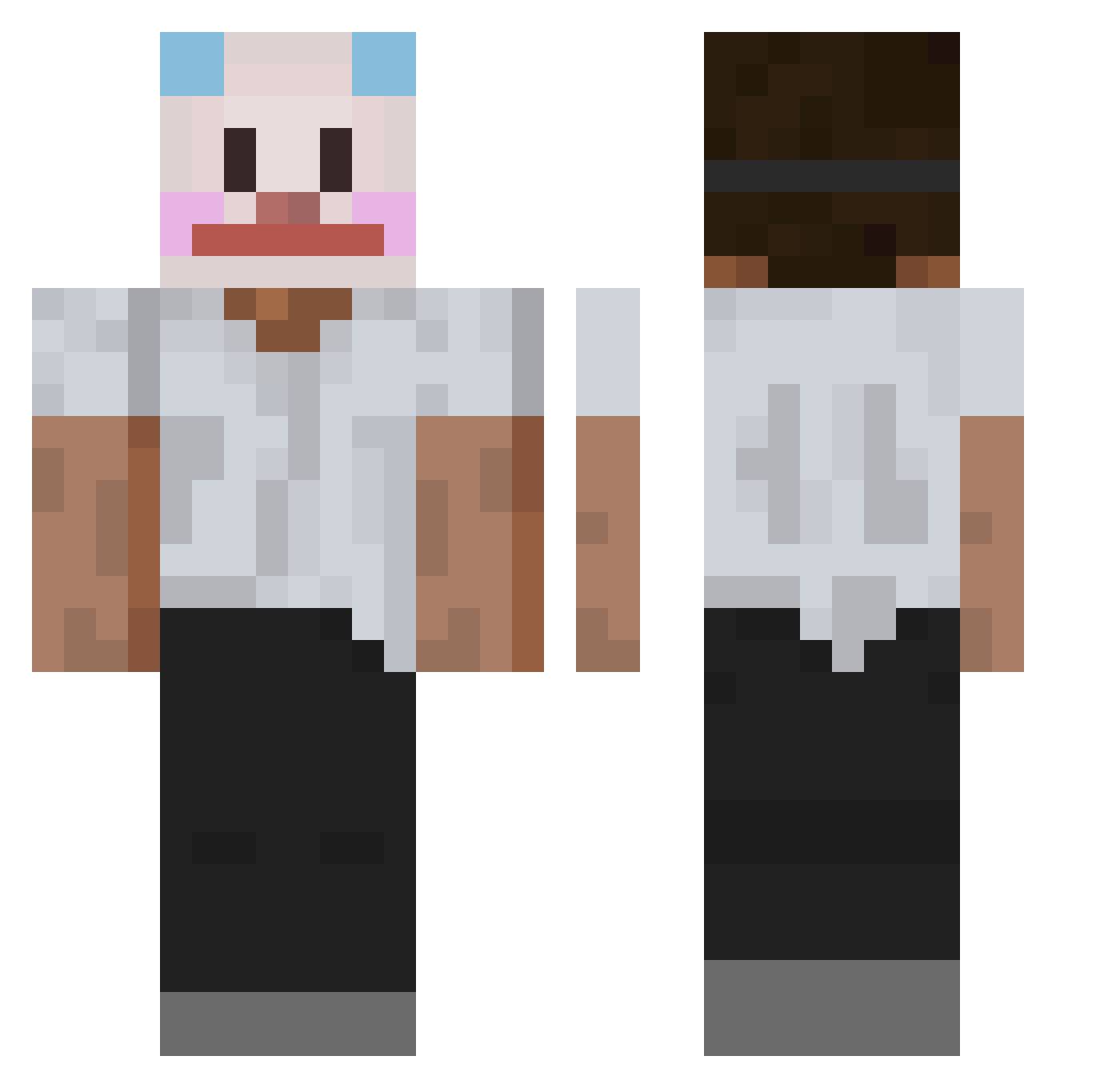 xAbood Minecraft skin, front and back view