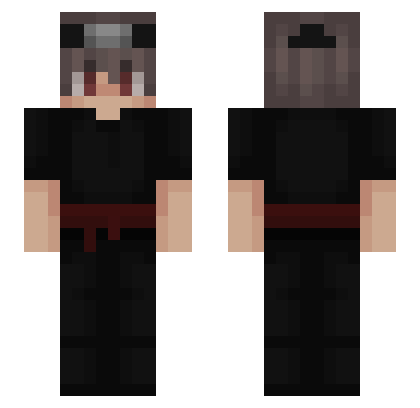 Toqster Minecraft skin, front and back view