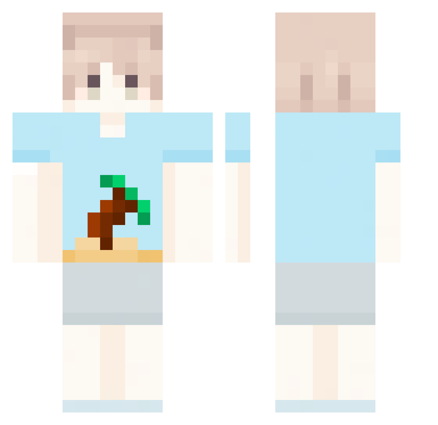 Steven4302 Minecraft skin, front and back view