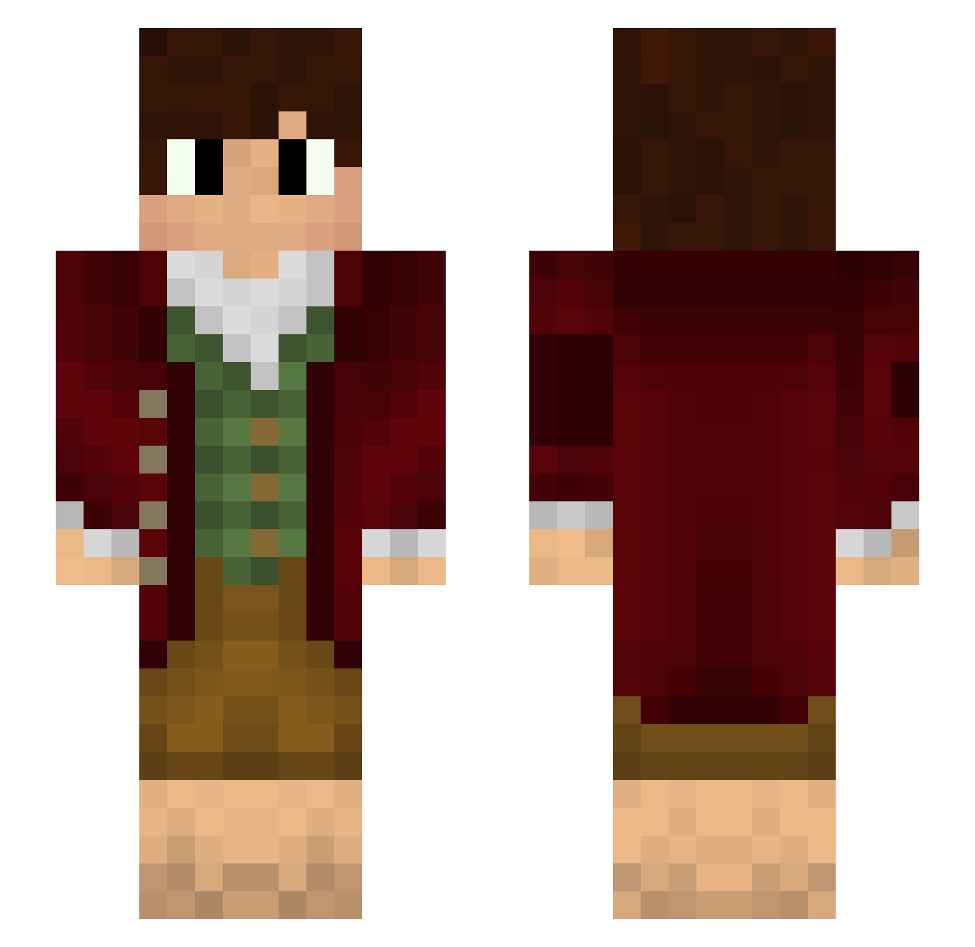 hurtiq Minecraft skin, front and back view