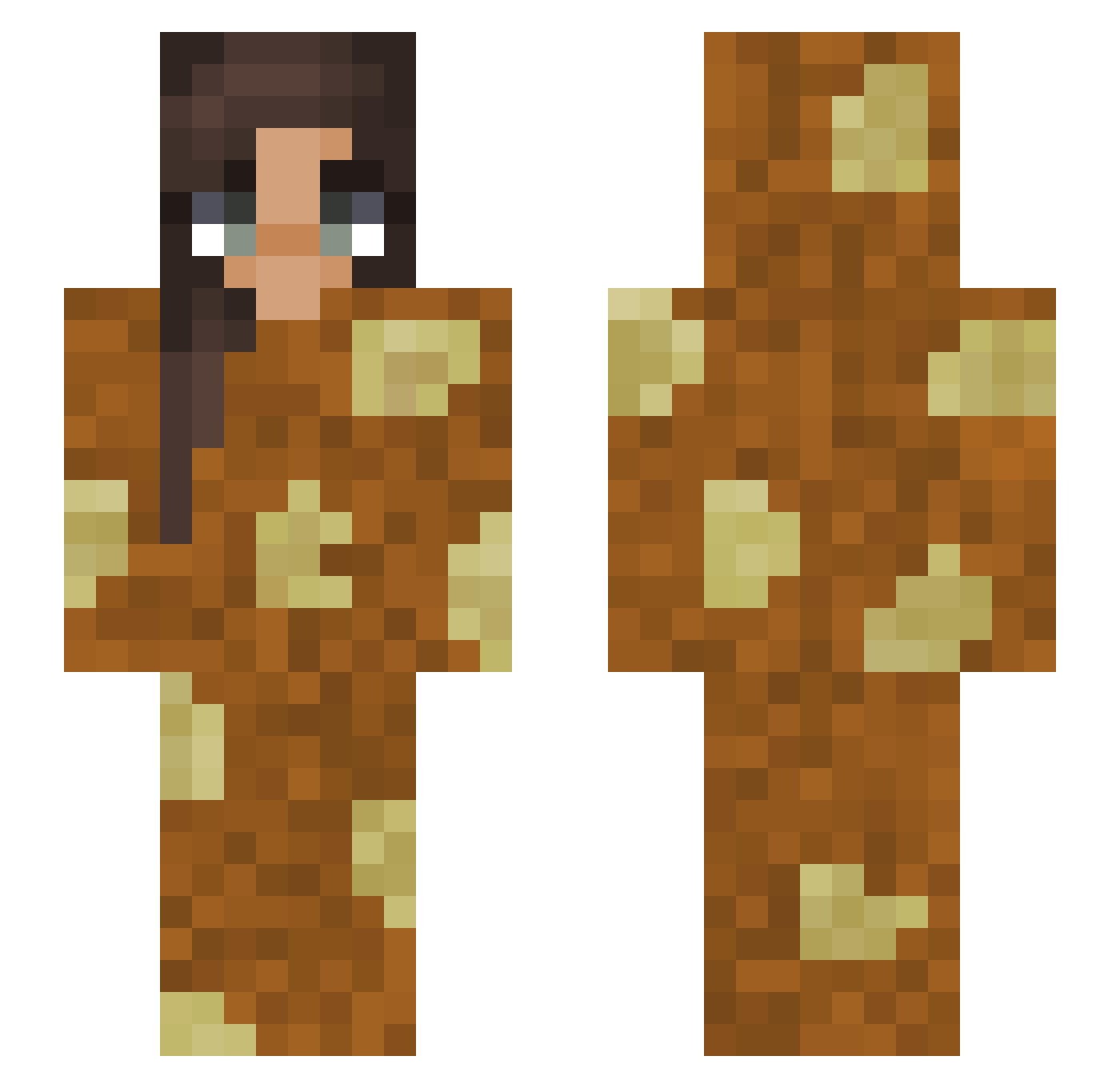 TheKareBear Minecraft skin, front and back view