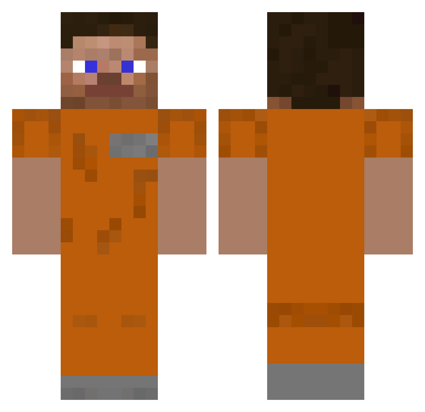Schoppes Minecraft skin, front and back view