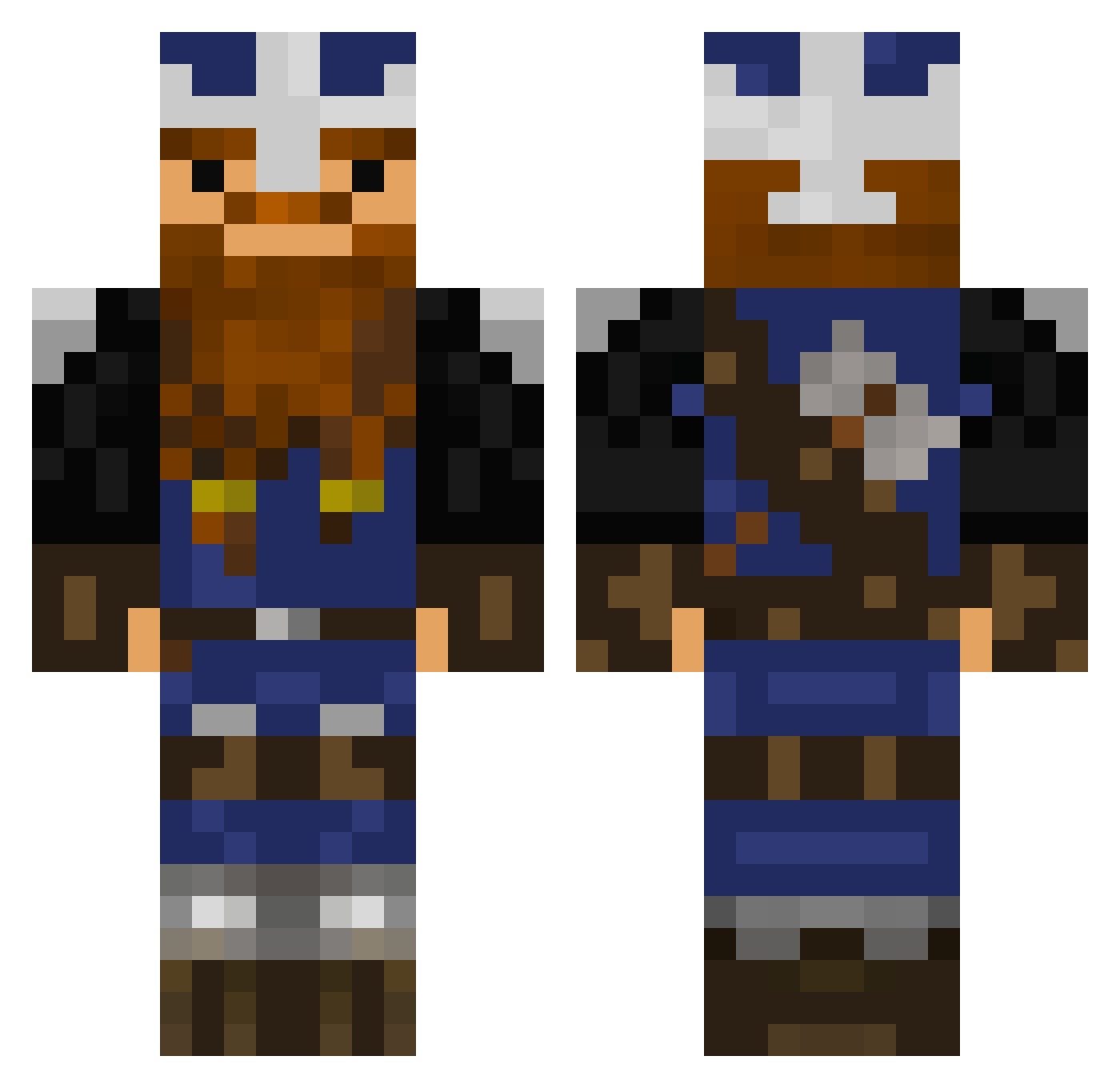 Lunks Minecraft skin, front and back view