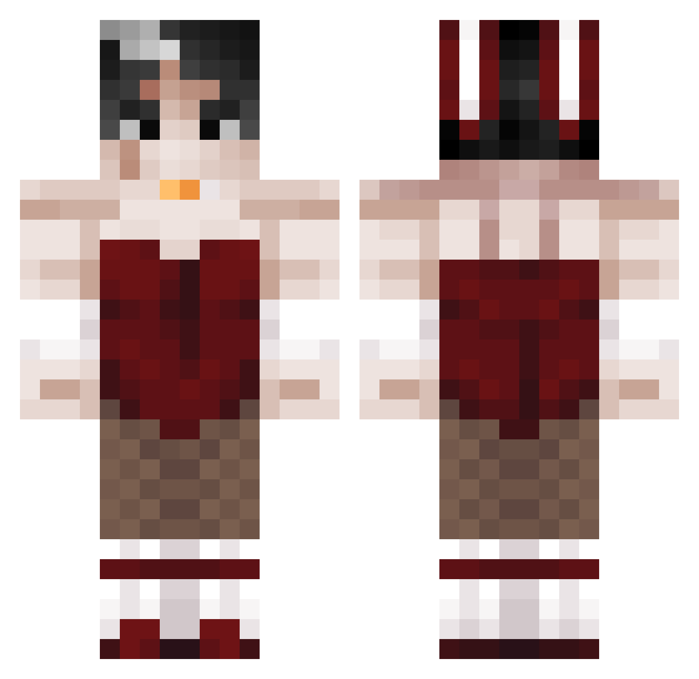Gorkell Minecraft skin, front and back view