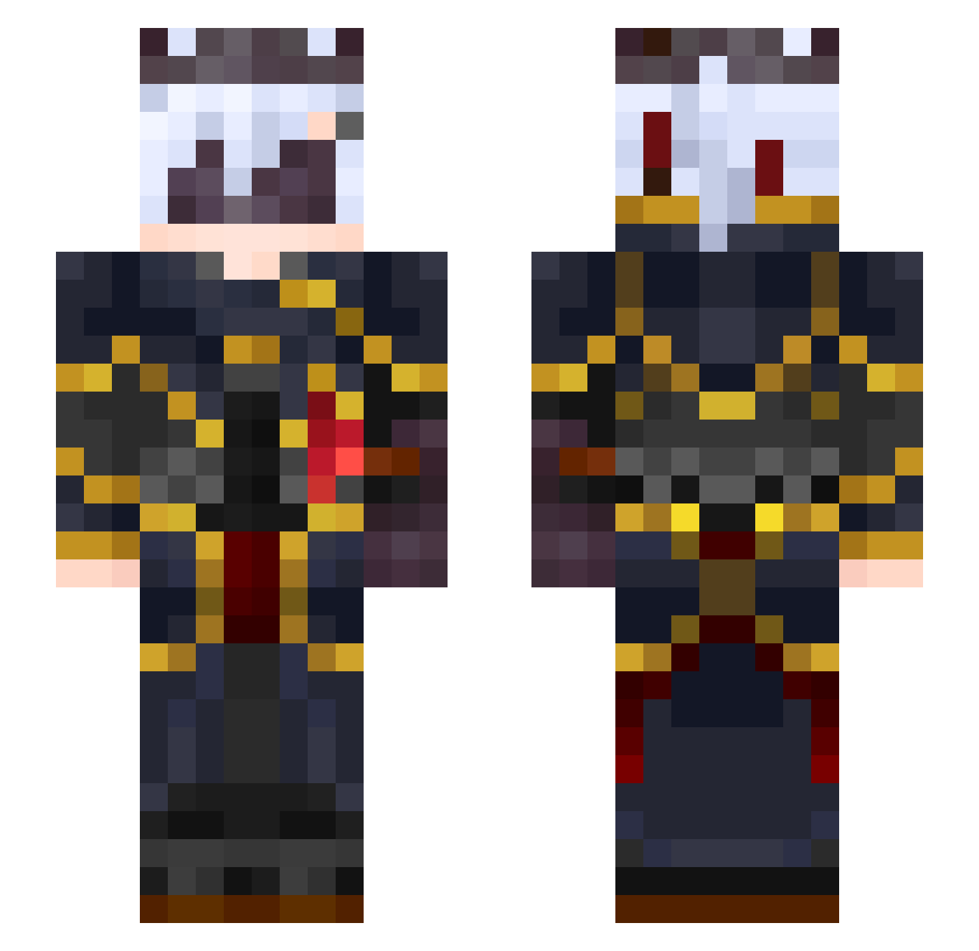 NullData Minecraft skin, front and back view