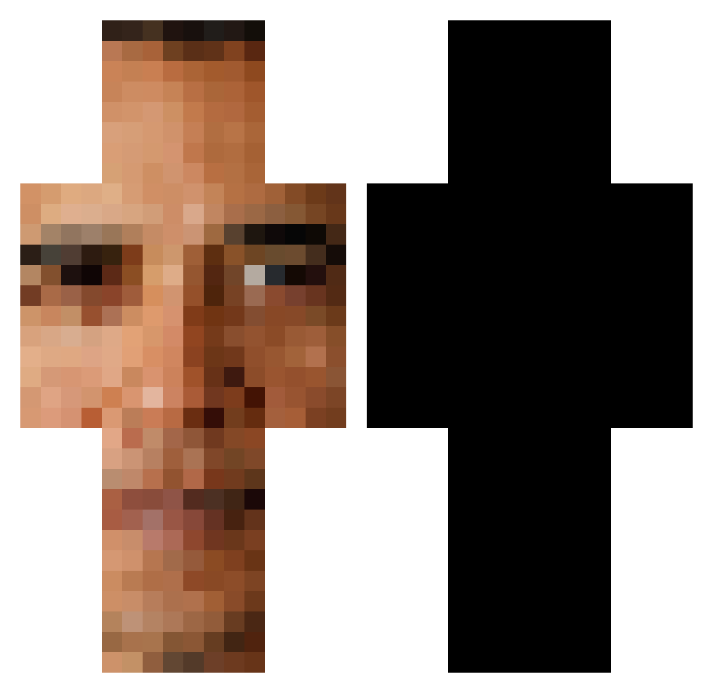 ichaota Minecraft skin, front and back view