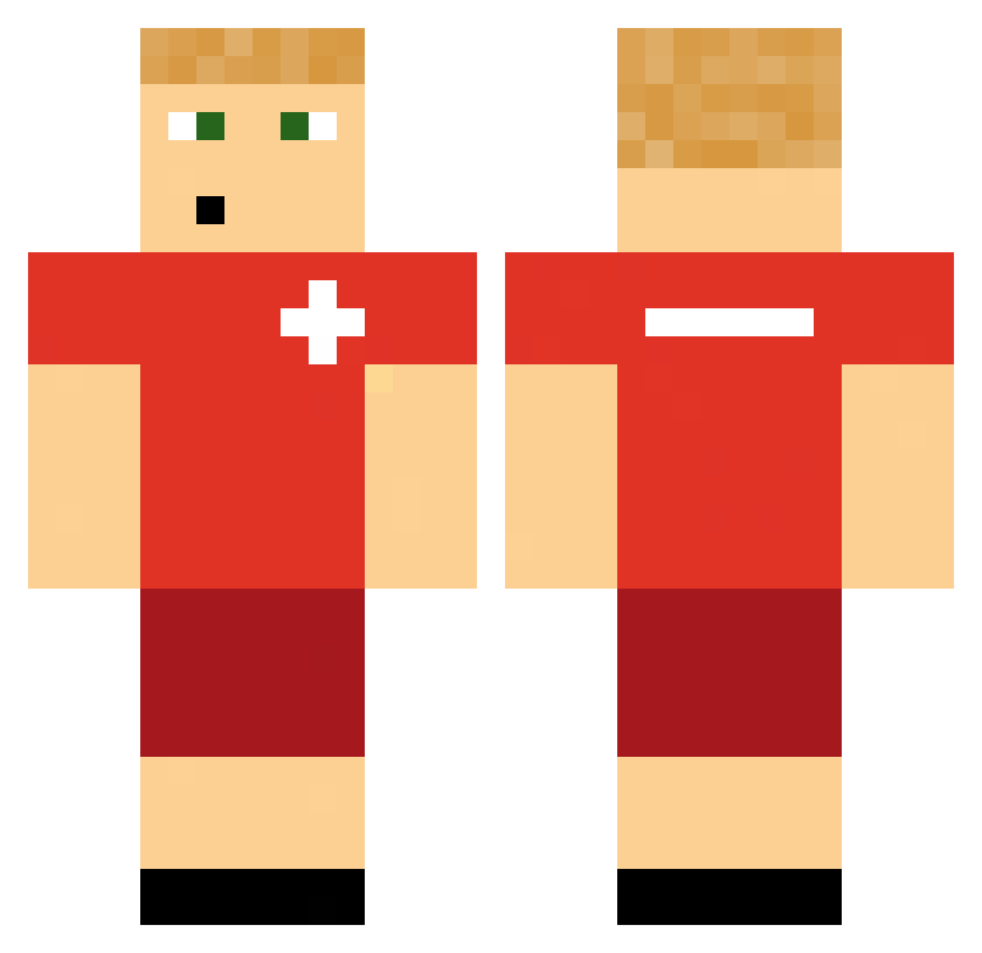 LEGOmistr Minecraft skin, front and back view