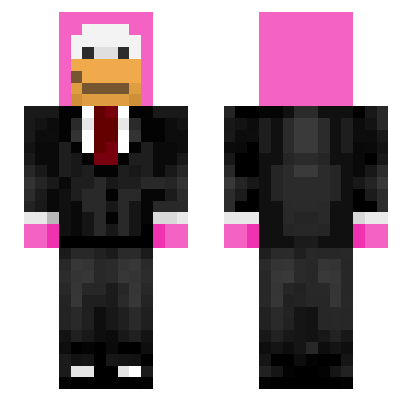 venufr Minecraft skin, front and back view