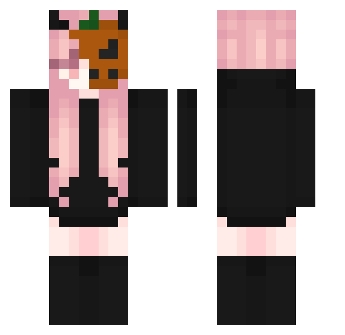 Musume_tachi Minecraft skin, front and back view