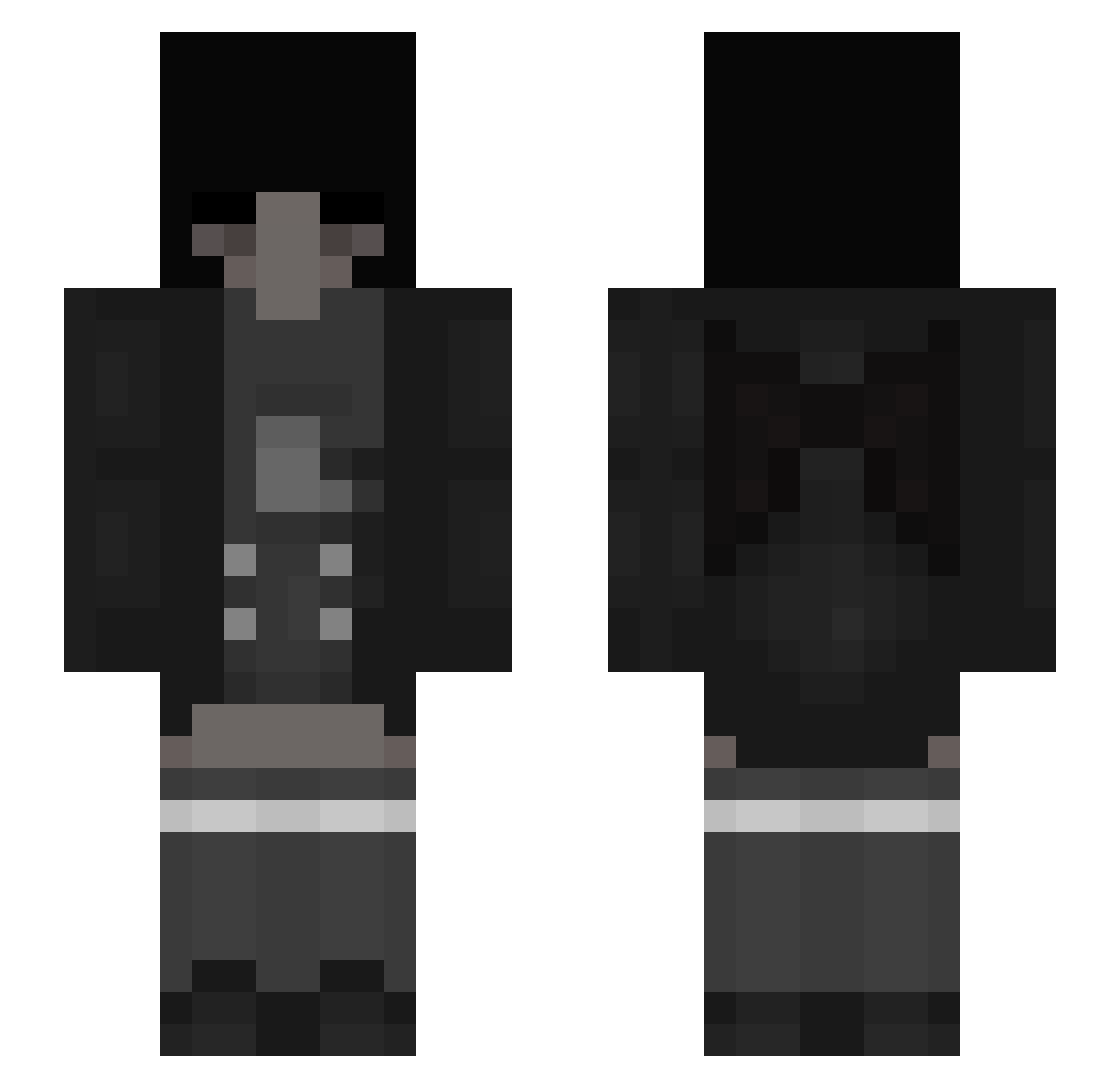 beepbat Minecraft skin, front and back view