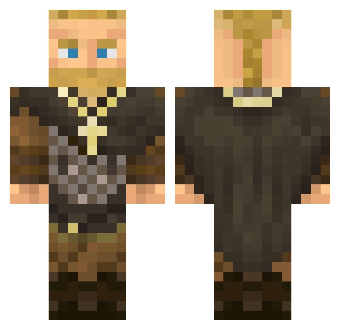 205Papi Minecraft skin, front and back view