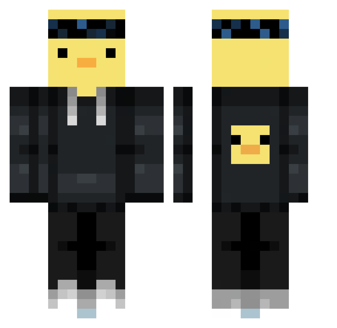 ZKreatur Minecraft skin, front and back view