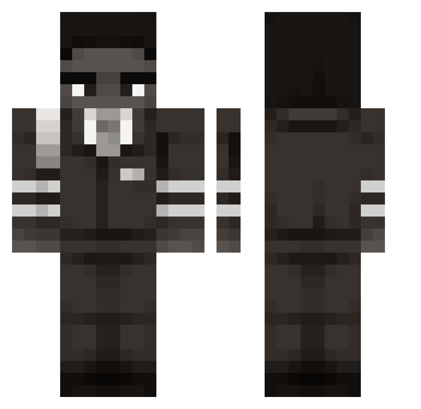 Thalahon Minecraft skin, front and back view