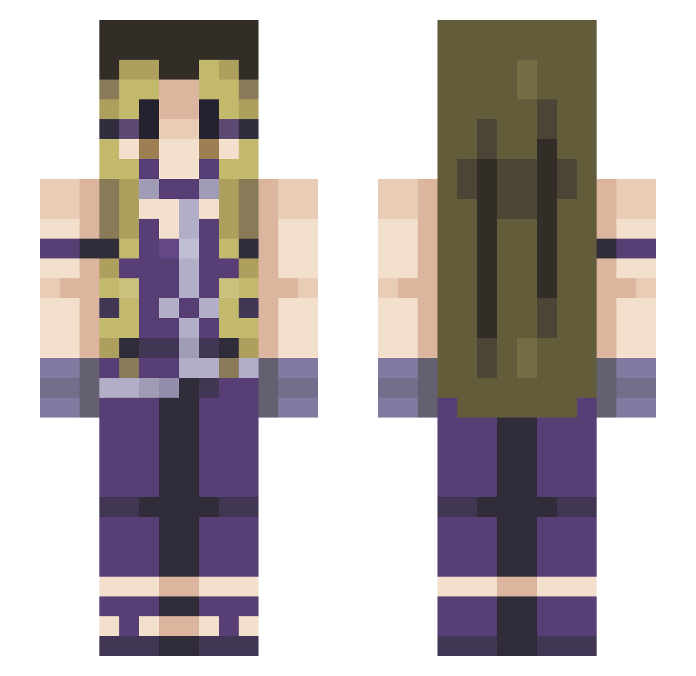 NexooFeNiXx Minecraft skin, front and back view