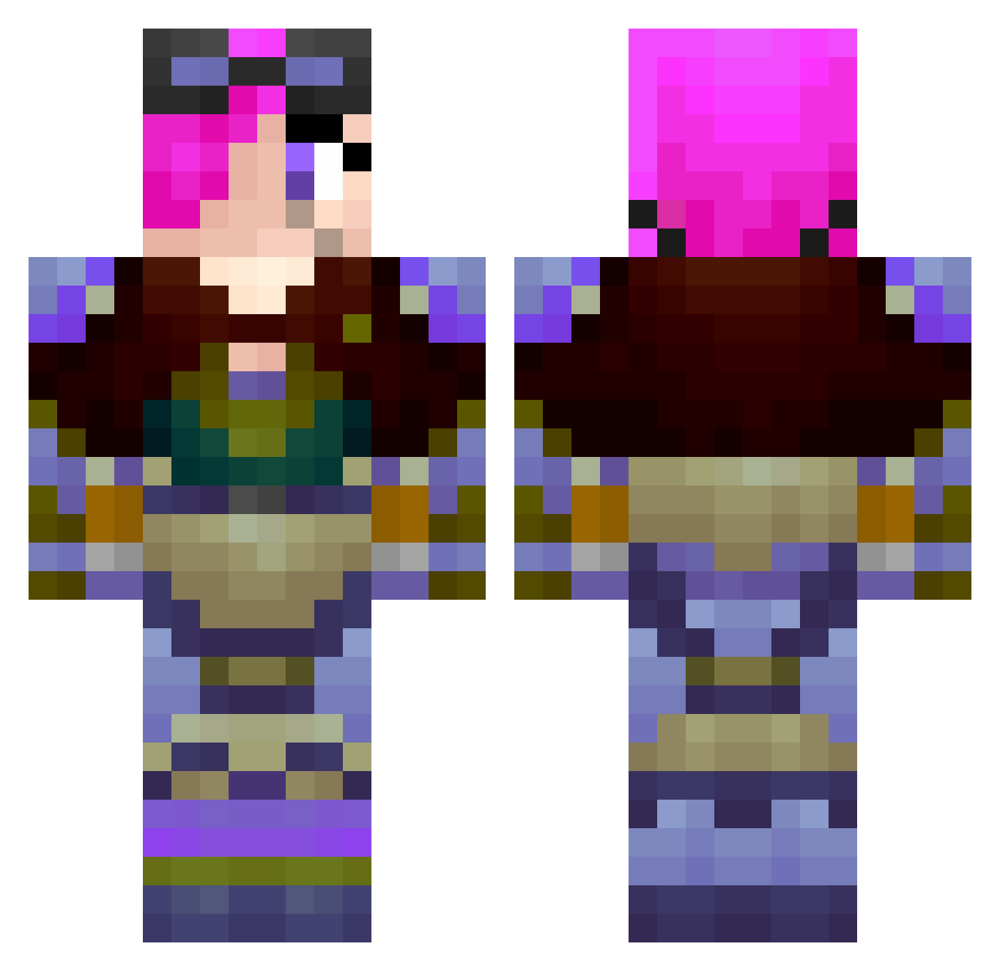 LapinouNZBE Minecraft skin, front and back view