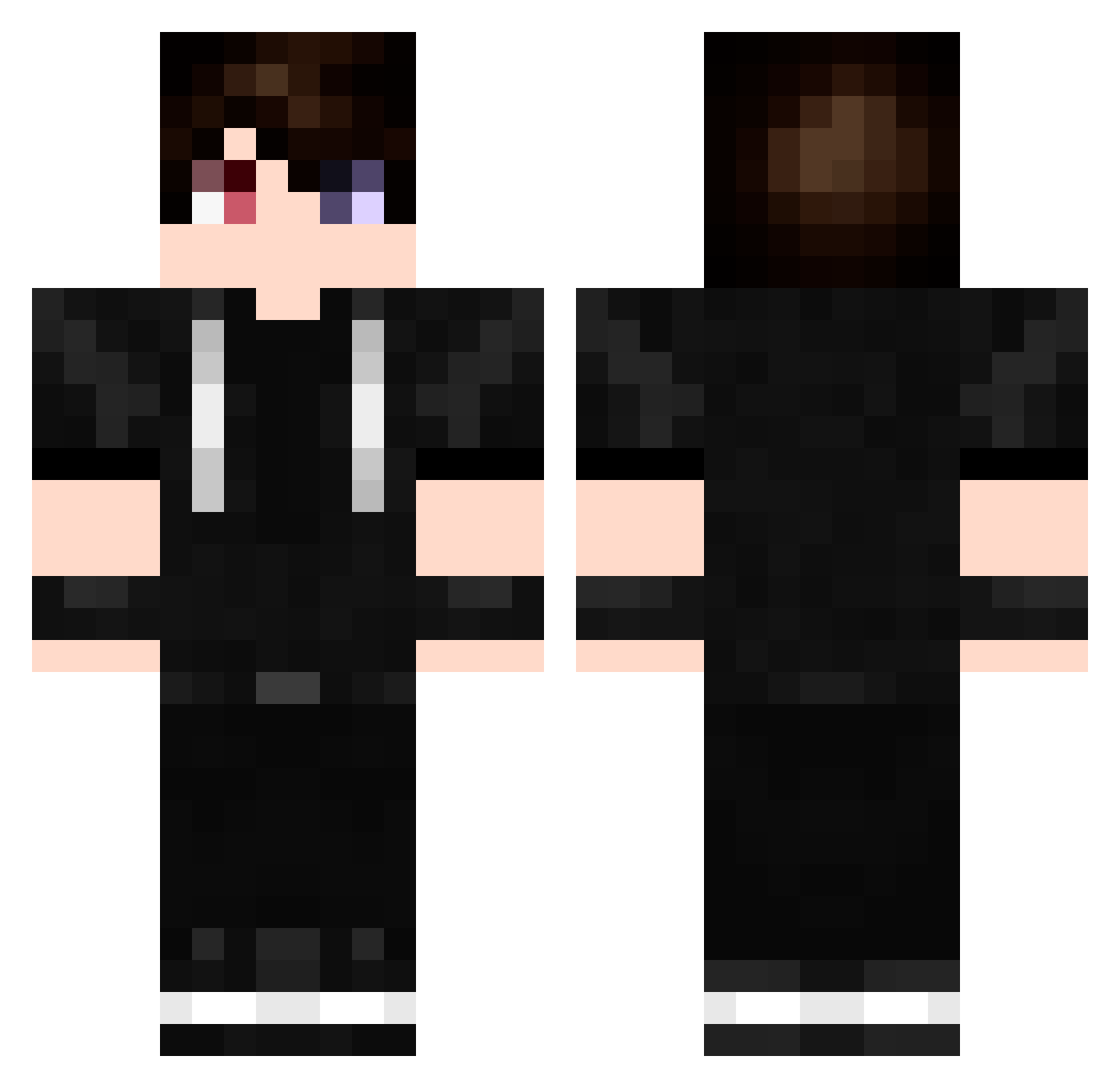 Pedrookxxs Minecraft skin, front and back view