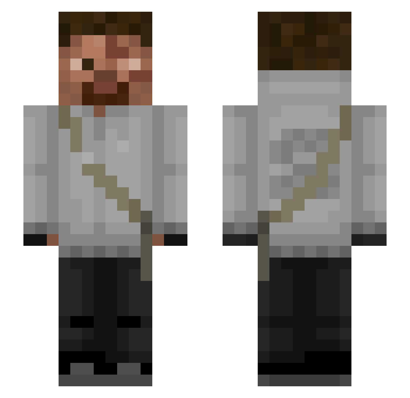 SkypeMC Minecraft skin, front and back view