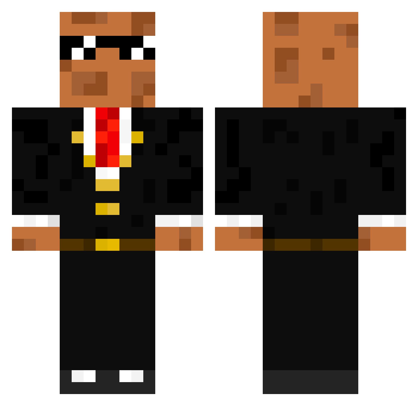 Linus_rbck Minecraft skin, front and back view